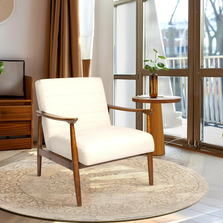 Armchair Upholstered Lounge Chair Mid-Century Modern Channel