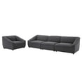 thumbnail image 1 of Armchair and Sofa Set, Fabric, Dark Grey Gray, Modern Contemporary Urban Design, Living Lounge Room Hotel Lobby Hospitality, 1 of 10
