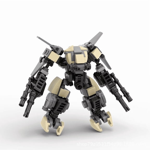 Armed Combat Mecha Building Blocks Model, MOC Robot Assembly Display Set