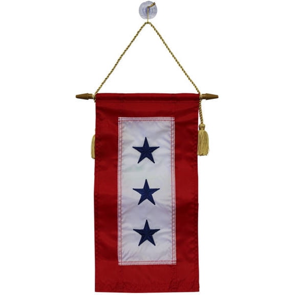 Armed Forces Military Service Banner Three Blue Stars Flag 15x8" U.S. Made