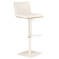 thumbnail image 1 of Armen Art Furniture LCCASWBAWHBA Cafe Adjustable White Metal Barstool, White Pu with Walnut Back, 1 of 5