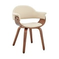 thumbnail image 1 of Adalyn Cream Faux Leather and Walnut Wood Dining Room Accent Chair, 1 of 12