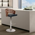 thumbnail image 1 of Armen Living Adele Modern Faux Leather Swivel Barstool in Black, 1 of 6