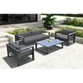 thumbnail image 1 of Aelani Outdoor 4 piece Set in Dark Grey Finish and Charcoal Cushions, 1 of 7