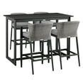 thumbnail image 1 of Armen Living Aileen Outdoor Patio 5-Piece Bar Table Set in Aluminum with Grey Cushions, 1 of 7