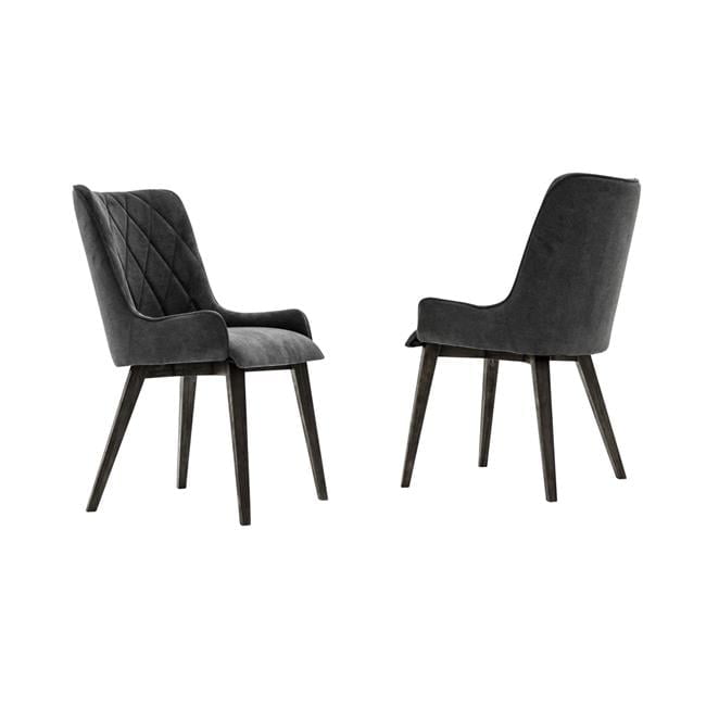 Charcoal High-Back Upholstered Wood Arm Chair