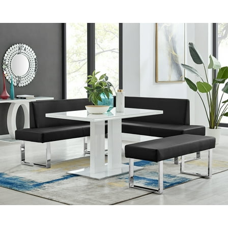 Amanda 3 Piece Black Rectangular Dining Set
