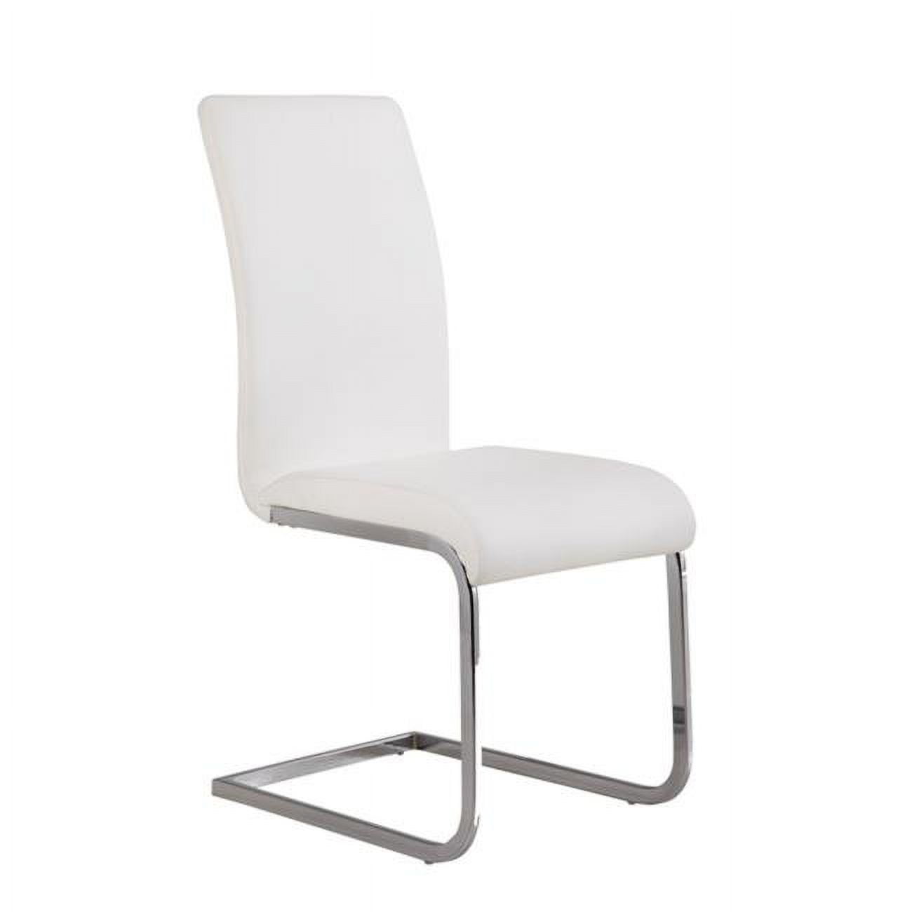 Contemporary White Faux Leather Upholstered Side Chair Set