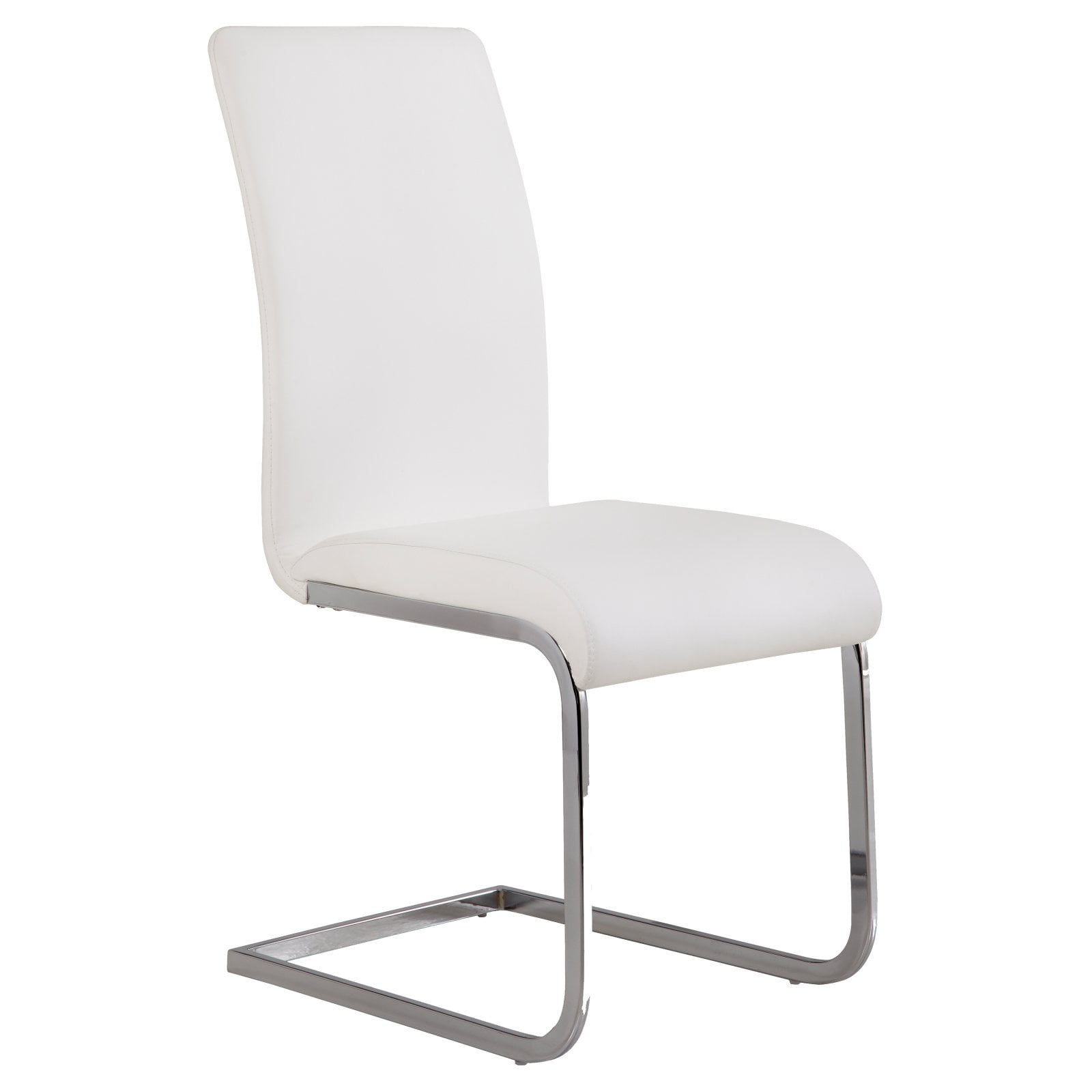 Contemporary White Faux Leather Upholstered Side Chair Set