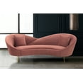 thumbnail image 1 of Anabella Blush Fabric Upholstered Sofa with Brushed Gold Legs, 1 of 7