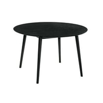 ARMEN LIVING Arcadia 48" Round Dining Table Black Wood
