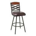 thumbnail image 1 of Arden Contemporary 26" Counter Height Barstool in Auburn Bay Finish with Brown Faux Leather and Sedona Wood Finish Back, 1 of 6