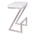 thumbnail image 1 of Armen Living Atlantis Modern Faux Leather Counter Stool in White, 1 of 7