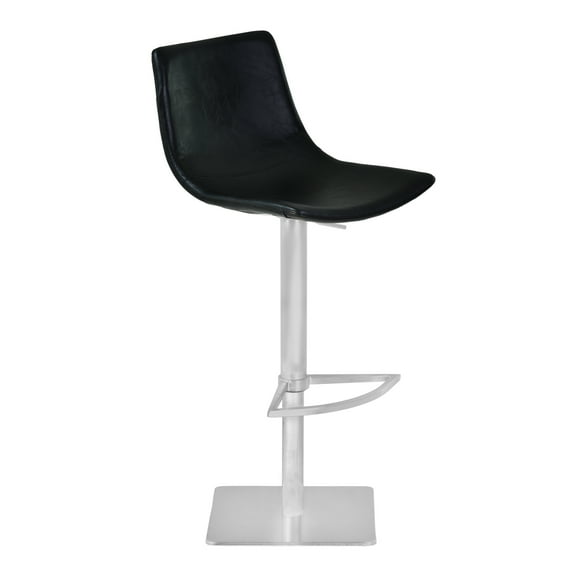 Armen Living Attica Adjustable Swivel Bar Stool in Vintage Black