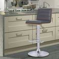 thumbnail image 1 of Armen Living Aubrey Barstool Chrome Base Finish with PU Upholstery and Walnut Back, 1 of 7