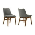 thumbnail image 1 of Azalea Charcoal Fabric and Walnut Wood Dining Side Chairs - Set of 2, 1 of 7
