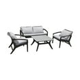 thumbnail image 1 of Armen Living Beckham Outdoor Sofa in Dark Eucalyptus Wood and Gray Rope with White Cushions, 1 of 10