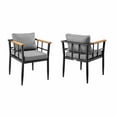 thumbnail image 1 of Armen Living Beowulf Outdoor Patio Dining Chairs in Aluminum Set of 2, 1 of 9