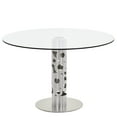 thumbnail image 1 of Armen Living Berlin Round Dining Table in Brushed Stainless Steel and 48" Glass Top, 1 of 5