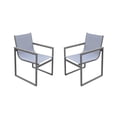 thumbnail image 1 of Armen Living Bistro Outdoor Patio Dining Chair in Grey Finish with Grey Sling - Set of 2, 1 of 7