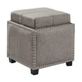 thumbnail image 1 of Armen Living Blaze Contemporary Ottoman in Brown Linen with Wood Legs, 1 of 5