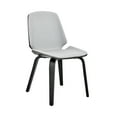 thumbnail image 1 of Brinley Gray Faux Leather and Black Wood Dining Room Accent Chair, 1 of 10