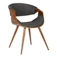 thumbnail image 1 of Butterfly Mid-Century Dining Chair in Walnut Finish and Charcoal Fabric, 1 of 8