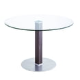 thumbnail image 1 of Armen Living Caf Brushed Stainless Steel Dining Table with Clear Glass, 1 of 4
