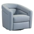 thumbnail image 1 of Armen Living Caras Genuine Leather Swivel Accent Chair in Dove Gray, 1 of 6