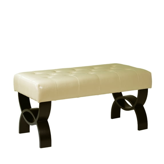 Central Park 36" Tufted Leather Ottoman, Multiple Colors