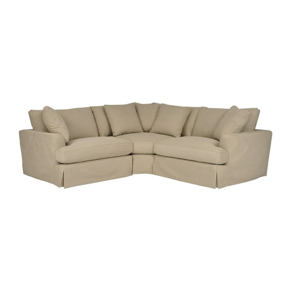 Armen Living Ciara 3-Piece Upholstered Polyurethane Sectional Sofa in Brown
