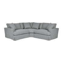 Armen Living Ciara 3-Piece Upholstered Polyurethane Sectional Sofa in Slate Gray
