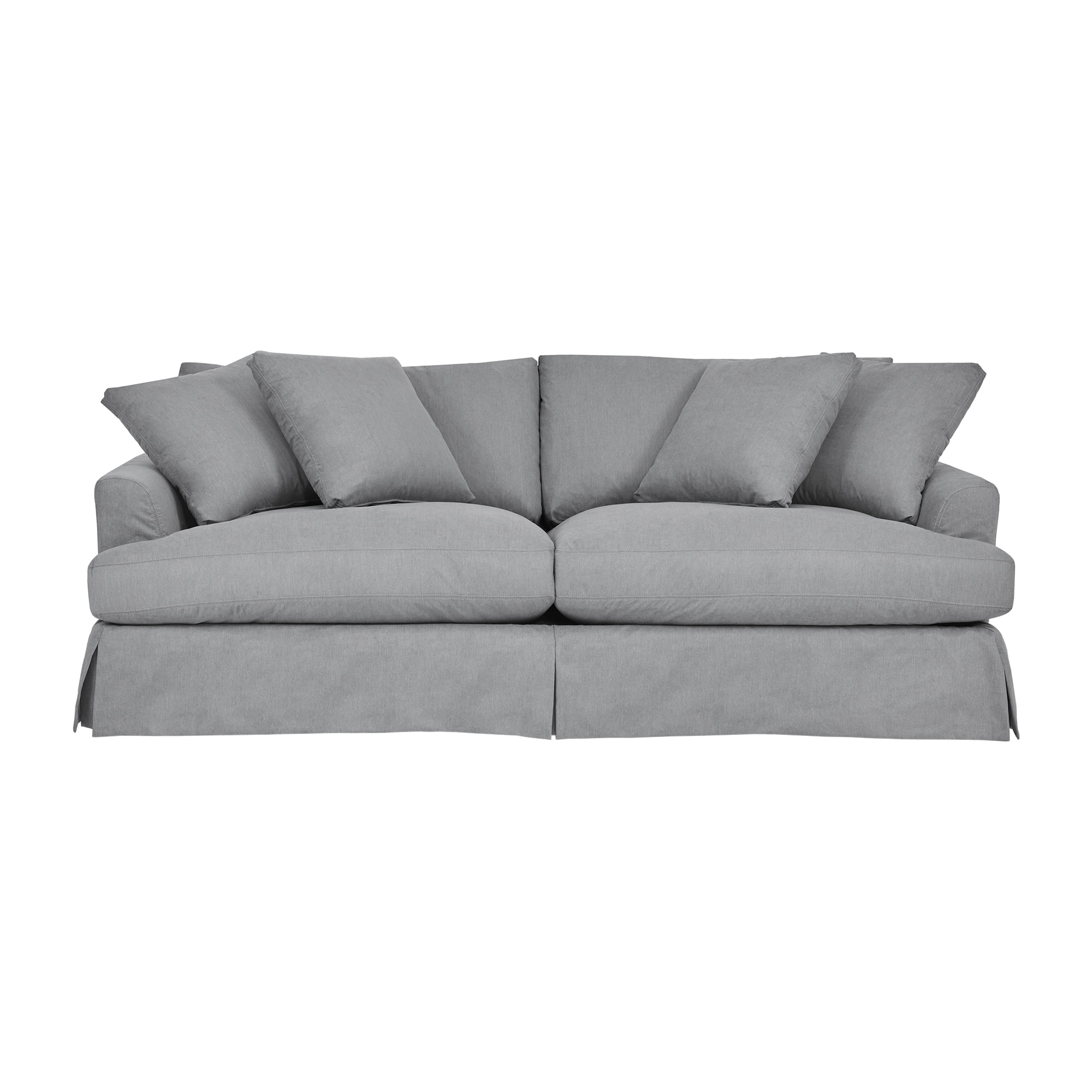 Ciara 93" Slate Gray Cotton Blend Upholstered Sofa with Flared Arms