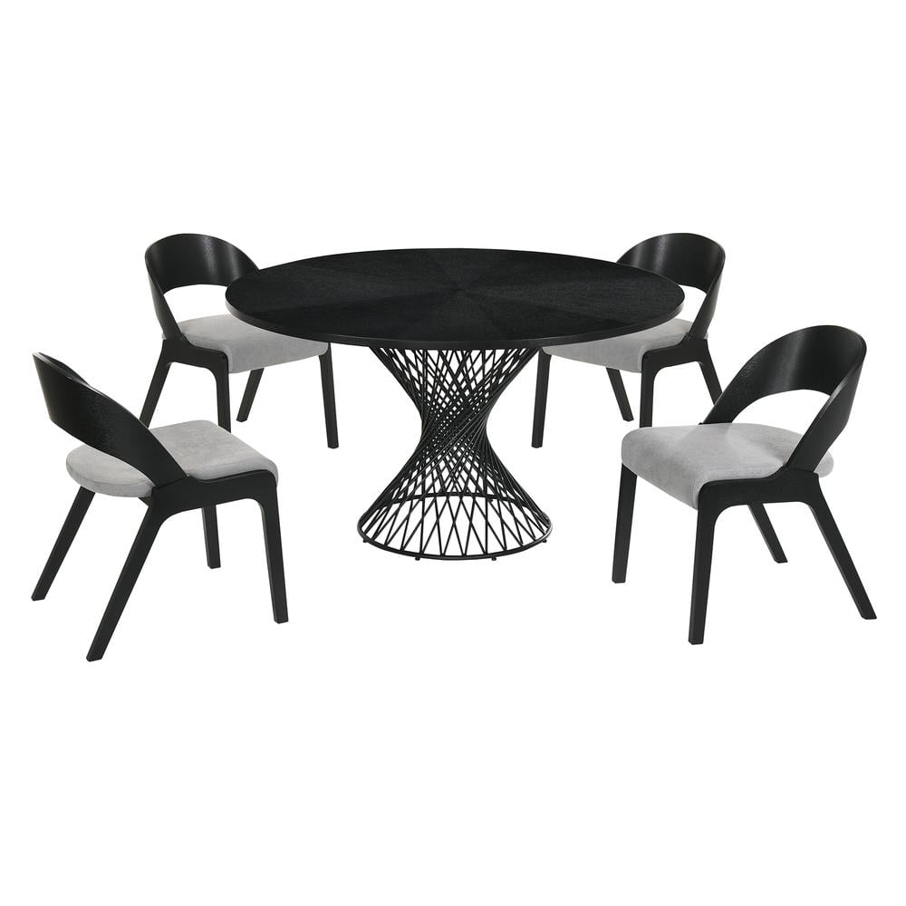 Cirque Polly 5 Piece Black Dining Set