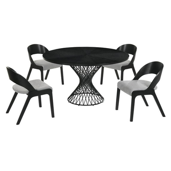 Cirque Polly 5 Piece Black Dining Set