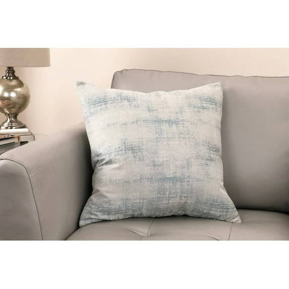 Coban Contemporary Decorative Feather and Down Throw Pillow In Sea Foam Jacquard Fabric