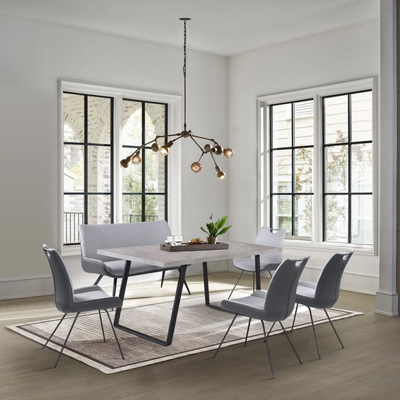 Coronado 6 Piece Pewter Rectangular Dining Set