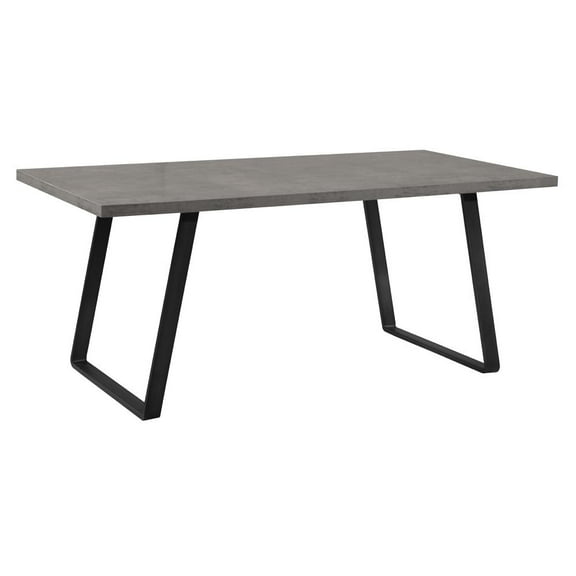 Armen Living Coronado Contemporary Dining Table-Grey Powder Coated Finish with Cement Gray Top