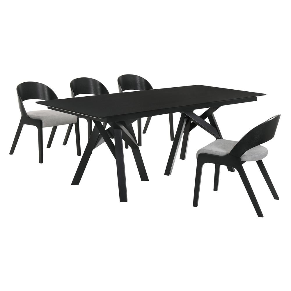 Cortina Polly 5 Piece Black Dining Set