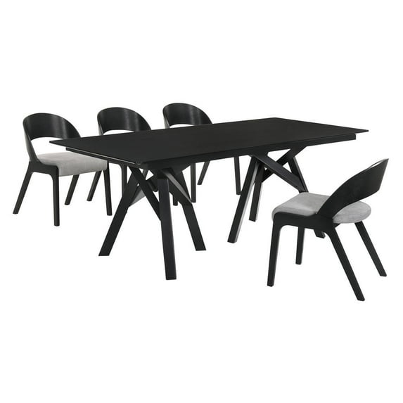 Cortina Polly 5 Piece Black Dining Set