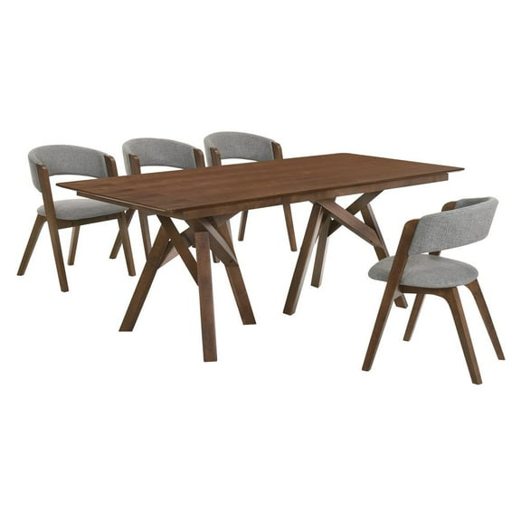 Cortina Rowan 5 Piece Walnut Dining Set