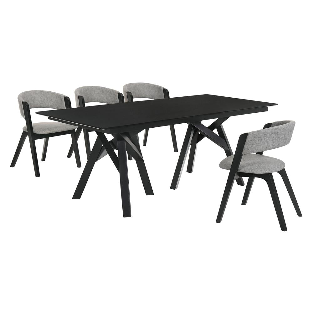 Cortina Rowan 5 Piece Black Dining Set