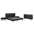 thumbnail image 1 of Cross Dark Gray Solid Oak Queen 4pc Bedroom Set, 1 of 5