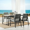 thumbnail image 1 of Armen Living Crown 5-Piece Fabric Outdoor Dining Set in Black/Dark Gray, 1 of 6