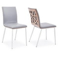 thumbnail image 1 of Armen Living Crystal Modern Faux Leather Dining Chair in Gray (Set of 2), 1 of 5