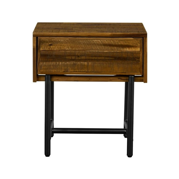 Armen Living Cusco Modern Wood Single Drawer Night stand in Brown