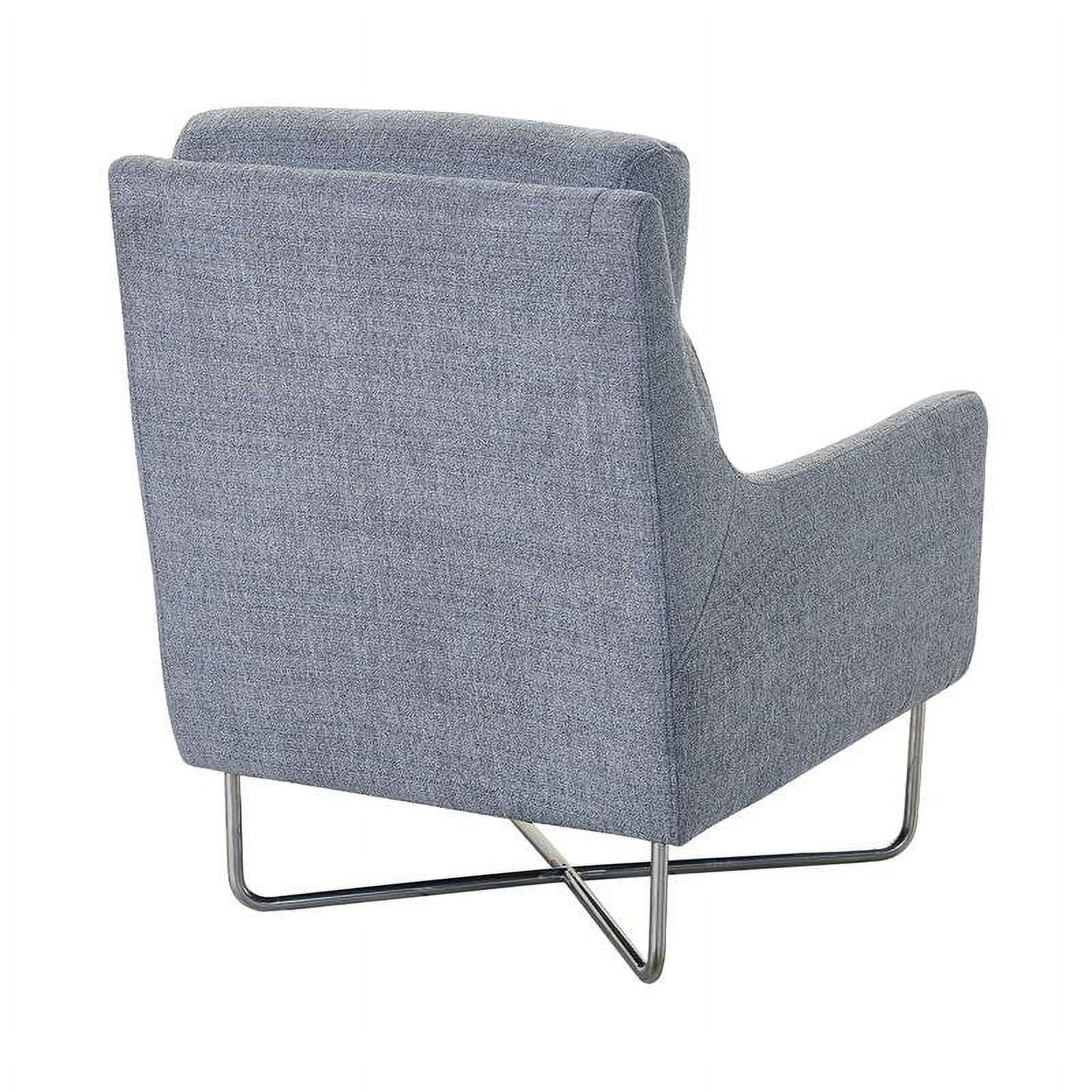 Armen Living Dahlia Fabric Swoop Arm Accent Chair with Metal Base in Graphite