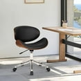 thumbnail image 1 of Armen Living Daphne Modern Faux Leather Office Chair in Black, 1 of 4