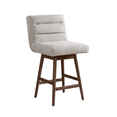 thumbnail image 1 of Armen Living Elias Brown Solid Wood Upholstered 26" Counter Height Swivel Barstool with Morning Fog Fabric Seat, 1 of 7