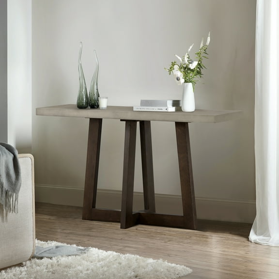 Elodie Grey Concrete and Dark Grey Oak Rectangle Console Table